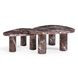 Libby Red Levanto Triangular Outdoor Concrete Top Nesting Coffee Table Set of 2