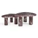 Libby Red Levanto Triangular Outdoor Concrete Top Nesting Coffee Table Set of 2