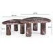Libby Red Levanto Triangular Outdoor Concrete Top Nesting Coffee Table Set of 2