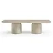 Tyche Travertine Rectangular Outdoor Concrete Top Coffee Table