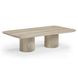 Tyche Travertine Rectangular Outdoor Concrete Top Coffee Table