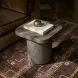 Suraya Dark Umber Square Outdoor Concrete Top Side Table