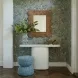 Suraya Ivory Oval Concrete Top Console Table