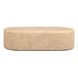 Suraya Faux Travertine Oval Outdoor Concrete Top Coffee Table