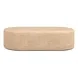 Suraya Faux Travertine Oval Outdoor Concrete Top Coffee Table