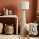 Ceramic White and Terracotta Round Outdoor Side Table