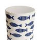 Tempest Blue Fish and White Round Outdoor Side Table