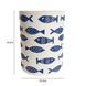 Tempest Blue Fish and White Round Outdoor Side Table