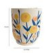 Ceramic White and Yellow Round Outdoor Side Table