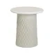 Hessa Antique White Round Outdoor Concrete Top Side Table