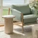Blossom Travertine Round Outdoor Concrete Top Side Table