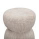 Tomlin Beige Performance Fabric Upholstered Round Ottoman