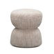 Tomlin Beige Performance Fabric Upholstered Round Ottoman