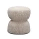 Tomlin Beige Performance Fabric Upholstered Round Ottoman