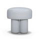 Masha Blue and White Performance Fabric Upholstered Accent Stool