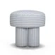 Masha Blue and White Performance Fabric Upholstered Accent Stool