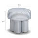 Masha Blue and White Performance Fabric Upholstered Accent Stool