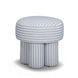 Masha Blue and White Performance Fabric Upholstered Accent Stool