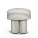 Masha Khaki and White Performance Fabric Upholstered Accent Stool