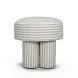 Masha Khaki and White Performance Fabric Upholstered Accent Stool