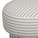 Masha Khaki and White Performance Fabric Upholstered Accent Stool