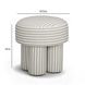Masha Khaki and White Performance Fabric Upholstered Accent Stool