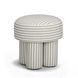 Masha Khaki and White Performance Fabric Upholstered Accent Stool