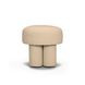 Masha Yellow and White Performance Fabric Upholstered Accent Stool