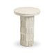 Asta Travertine Round Outdoor Concrete Top Side Table