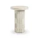 Asta Travertine Round Outdoor Concrete Top Side Table