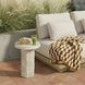 Asta Travertine Round Outdoor Concrete Top Side Table