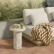 Asta Travertine Round Outdoor Concrete Top Side Table