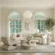 Jade Cream Free Form Outdoor Concrete Top Nesting Coffee Table Set