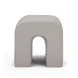 Desi Taupe Performance Fabric Upholstered Square Ottoman