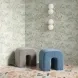 Desi Taupe Performance Fabric Upholstered Square Ottoman