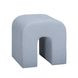 Desi Light Blue Performance Fabric Upholstered Square Ottoman