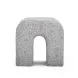 Desi Black and White Performance Fabric Upholstered Square Ottoman