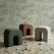 Desi Red Performance Fabric Upholstered Square Ottoman