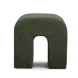 Desi Green Performance Fabric Upholstered Square Ottoman