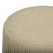 Shag Me Distressed Tan Upholstered Round Ottoman