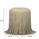 Shag Me Distressed Tan Upholstered Round Ottoman