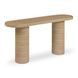 Darcy Faux Travertine Oval Outdoor Concrete Top Console Table