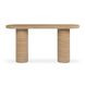 Darcy Faux Travertine Oval Outdoor Concrete Top Console Table