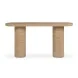 Darcy Faux Travertine Oval Outdoor Concrete Top Console Table