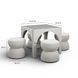 Tomlin Cream Performance Fabric 35" Square Game Table and Round Ottoman Set of 2