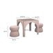 Tomlin Light Pink Performance Chenille Upholstered Game Table and Ottoman Set