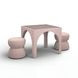 Tomlin Light Pink Performance Chenille Upholstered Game Table and Ottoman Set