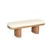 Ollie White Boucle Wooden Bench