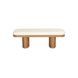 Ollie White Boucle Wooden Bench