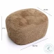 Britt Dark Taupe Vegan Shearling Ottoman